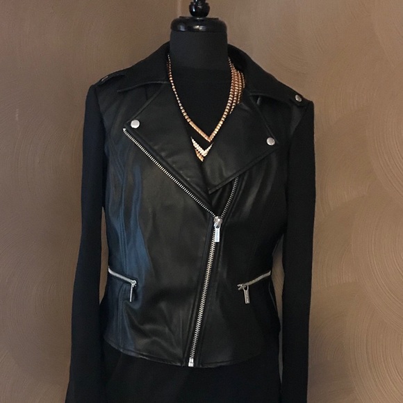 Michael Kors Faux leather moto ponte jacket - Picture 4 of 8